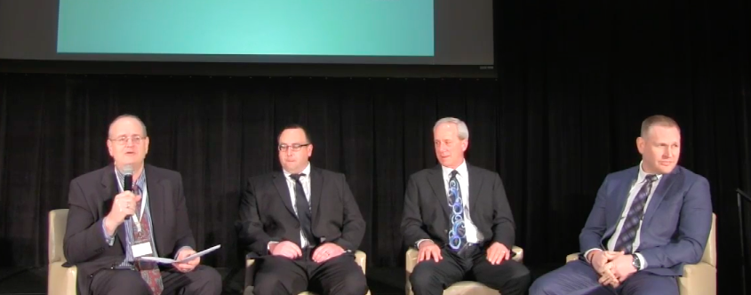Screenshot of Jim Willis of Marcellus Drilling News moderating a Northeast Oil and Gas Awards 2018 panel