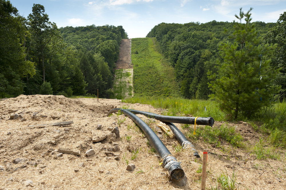 Land clearing for a shale gas pipeline in Pennsylvania