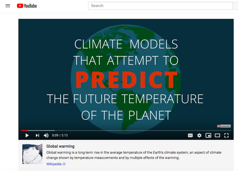 YouTube PragerU climate science denial video screen shot
