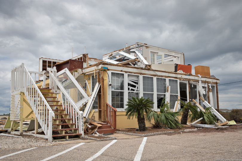 A building in Perdido Key, Florida, was damaged by Hurricane Sally.