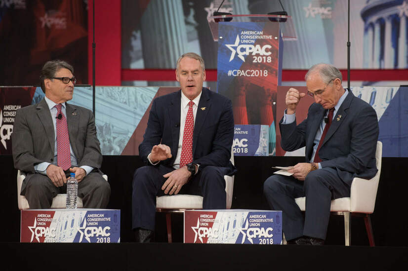 Rick Perry and Ryan Zinke at CPAC 2018