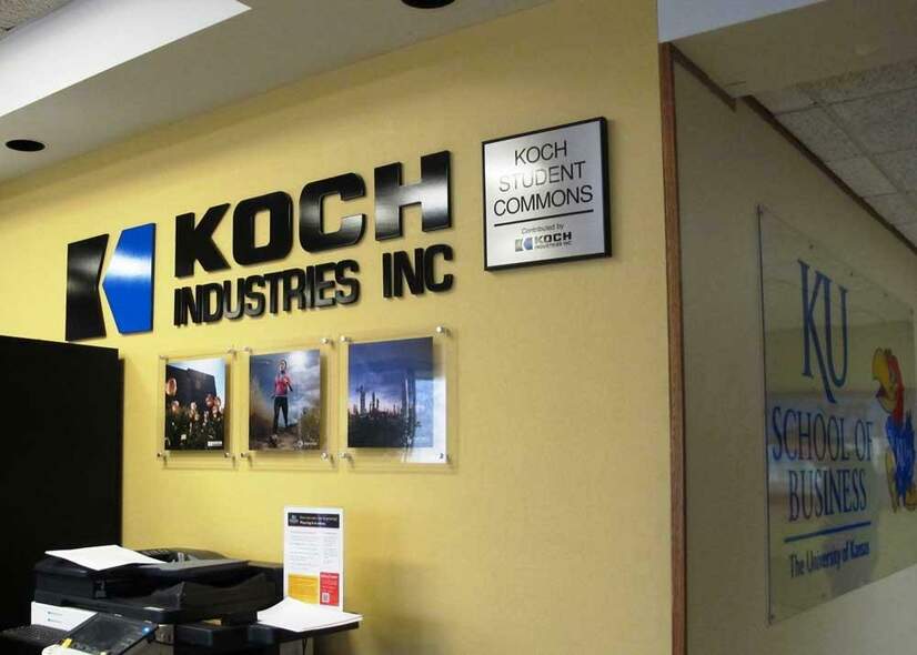 Koch Industries sponsored student commons at the University of Kansas 