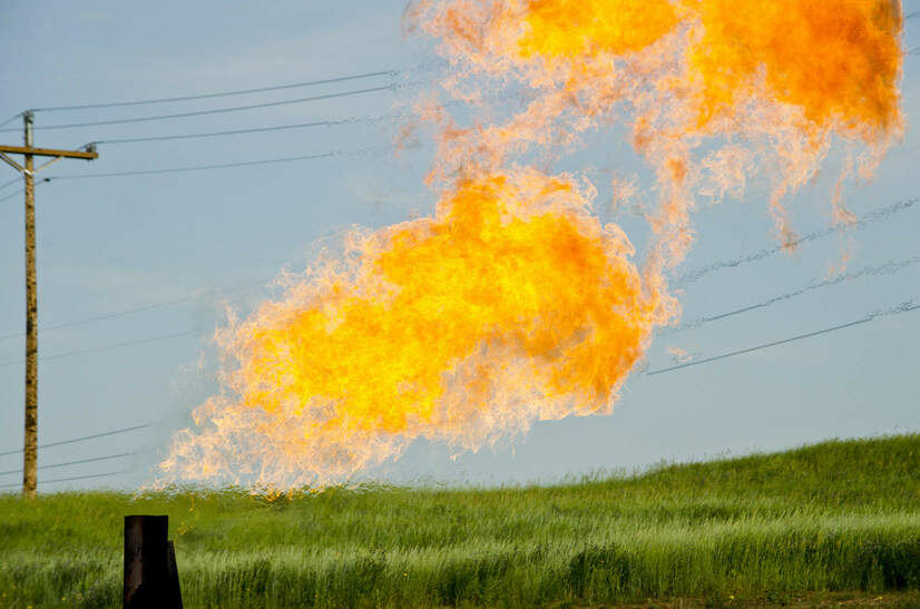 North Dakota gas flare near Watford City